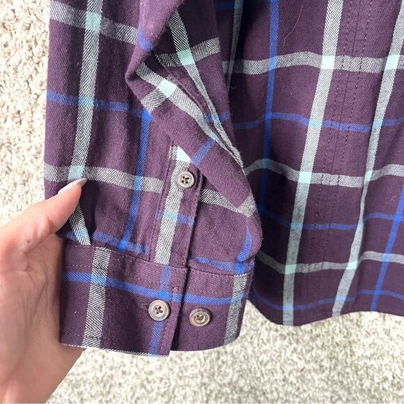 Duluth Trading Shirt Women’s 2X Free Swingin' Purple Plaid Button Down Flannel - Picture 4 of 5